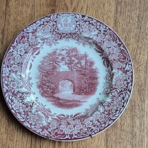 Vintage Mt. Holyoke Plate - Wedgewood, Old Stone Bridge, Mulberry